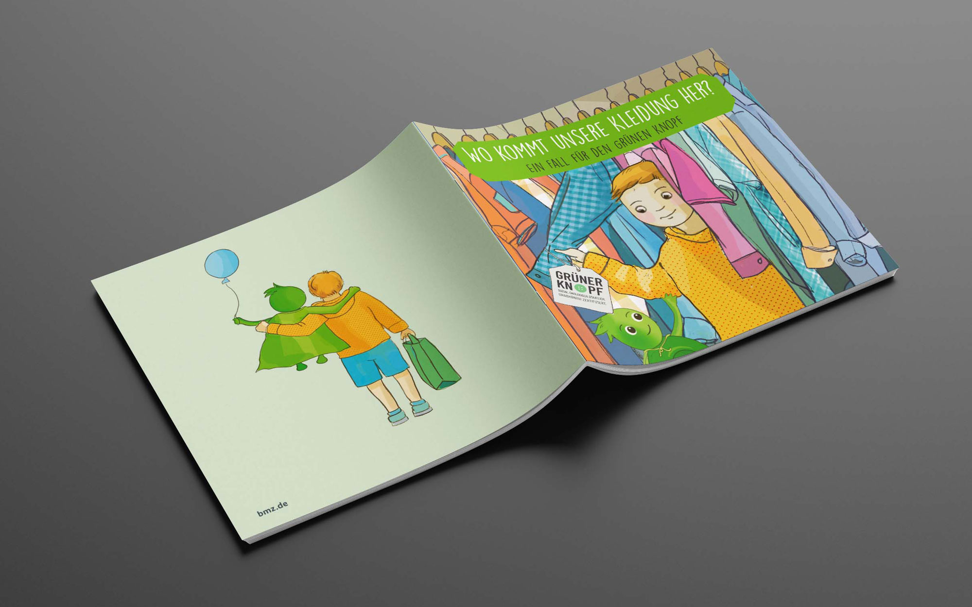 Cover des BMZ-Kinderhefts zum Grünen Knopf